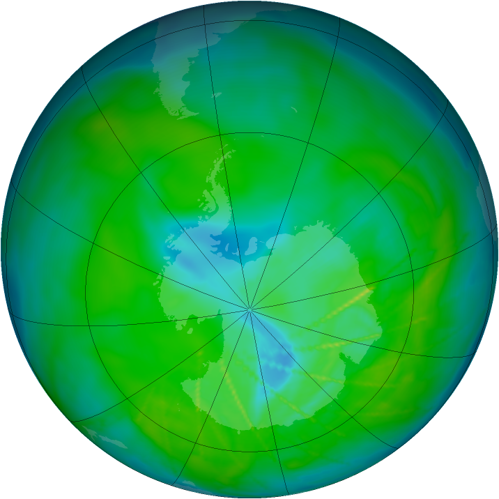Antarctic ozone map for 17 December 2009